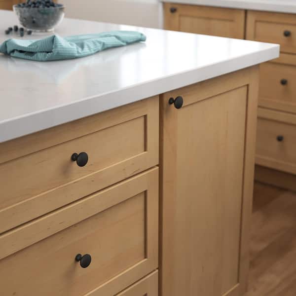 Garrett 1-3/16 in. (30 mm) Classic Matte Black Round Cabinet Knob