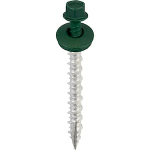 #14 x 2.5 in. Hex Head Forest Green Metal-Wood Screw (Bag of 250)