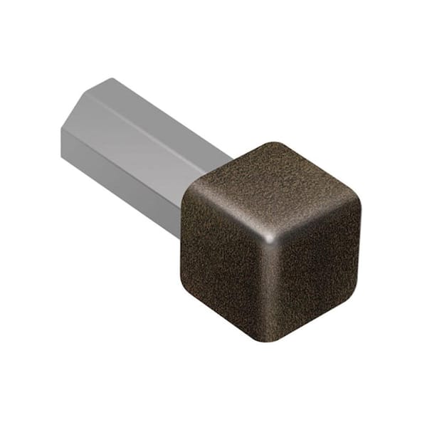 Schluter Quadec Bronze Textured Color-Coated Aluminum 7/16 in. x 1 in. Metal Inside/Outside Corner