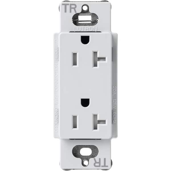 Lutron Claro 20-Amp Tamper-Resistant Duplex Receptacle, Mist (SCRS-20-TR-MI)