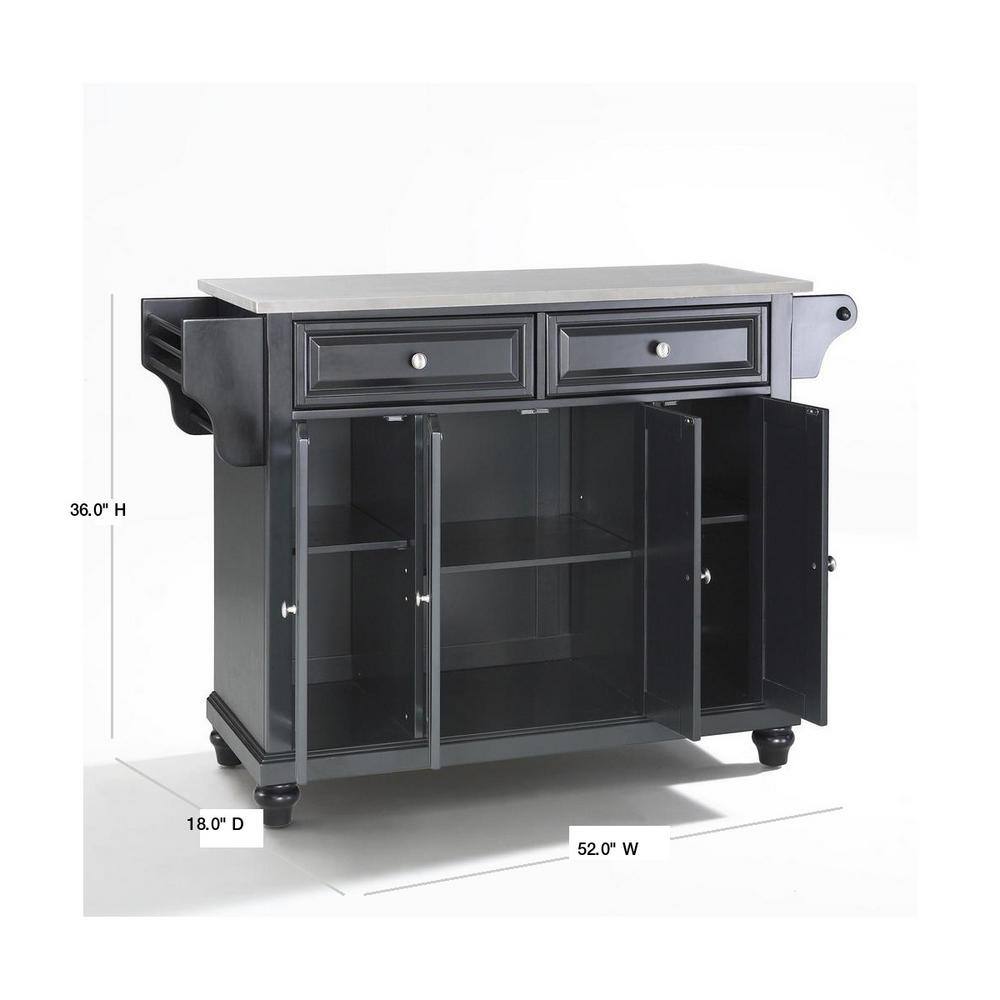 Cambridge Black Stainless Steel Top 46" Kitchen Island