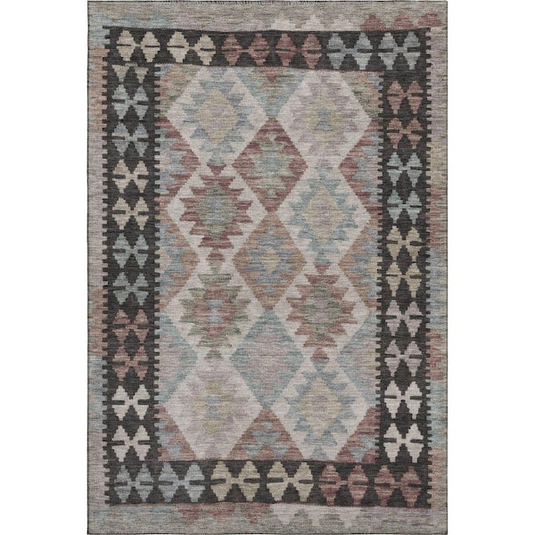 Mayfield Premium Machine Washable Abstract AMF1915 Taupe 10 ft. x 14 ft. Area Rug
