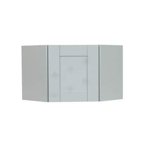 Anchester Assembled 24x12x12 in. Wall Diagonal Cabinet with 1 Door in Light Gray