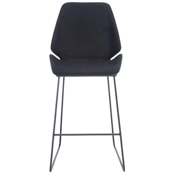 SAFAVIEH Masami 26 in. Black/Black Metal Counter Stool BST3006E The
