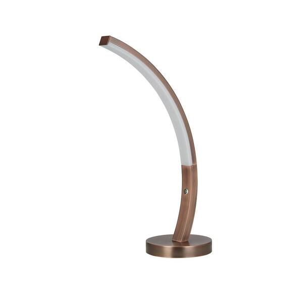 Cresswell 22.75 in. Copper Mid-Century Table Lamp and LED Bulb