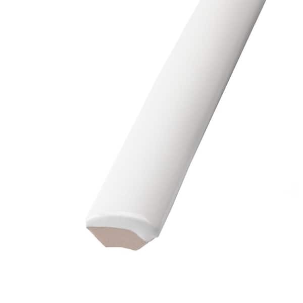 Castillo Demi-Bullnose White 1/2 in. x 12 in. Glossy Ceramic Wall Tile Trim