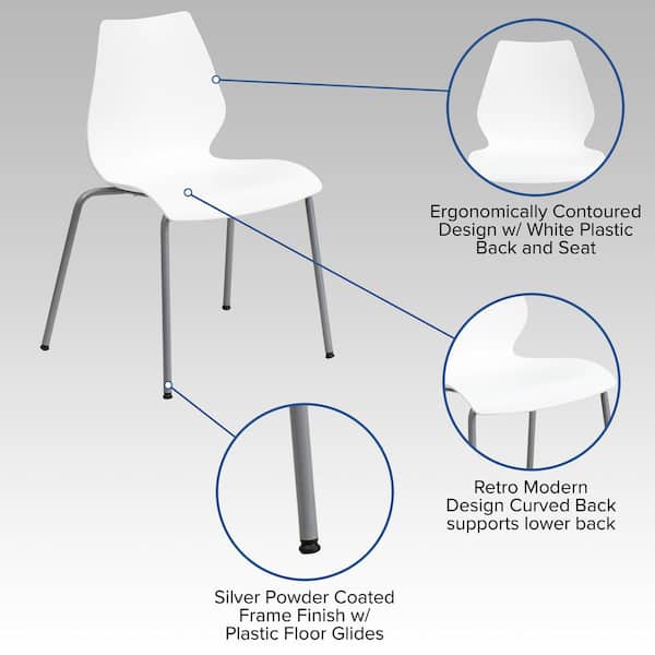 versnelling binnenkomst herberg Reviews for Flash Furniture Hercules Series 770 lb. Capacity White Stack  Chair with Lumbar Support and Silver Frame | Pg 1 - The Home Depot