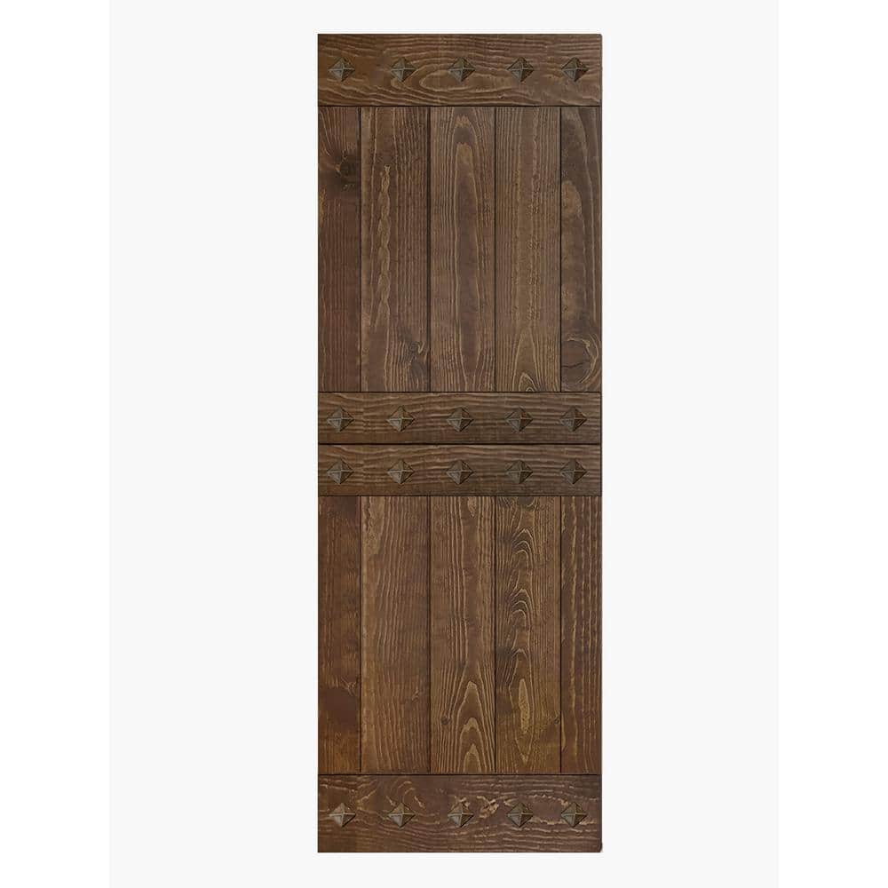 Mid-Century Modern 84" Dark Walnut Solid Wood Barn Door Slab