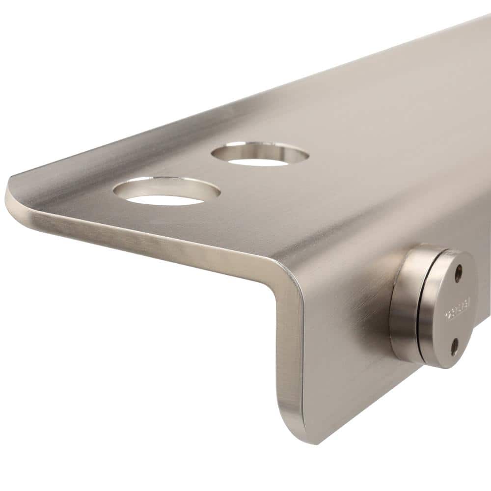 14" Floating Wall Shelf in Anodized Brushed Nickel