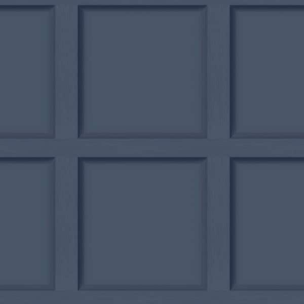 Modern Faux Wood Panel Navy Non-Pasted Wallpaper (Covers 56 sq. ft.)