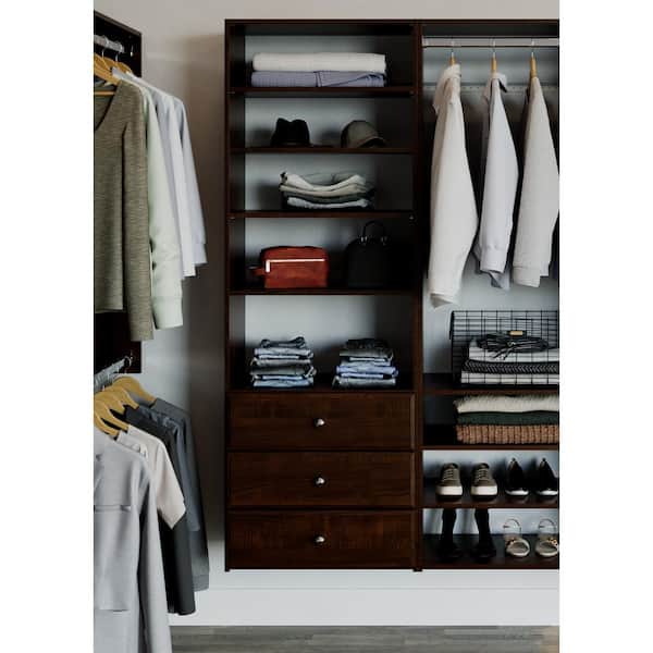 Premier Essential 25 in. W Espresso Wood Closet Tower