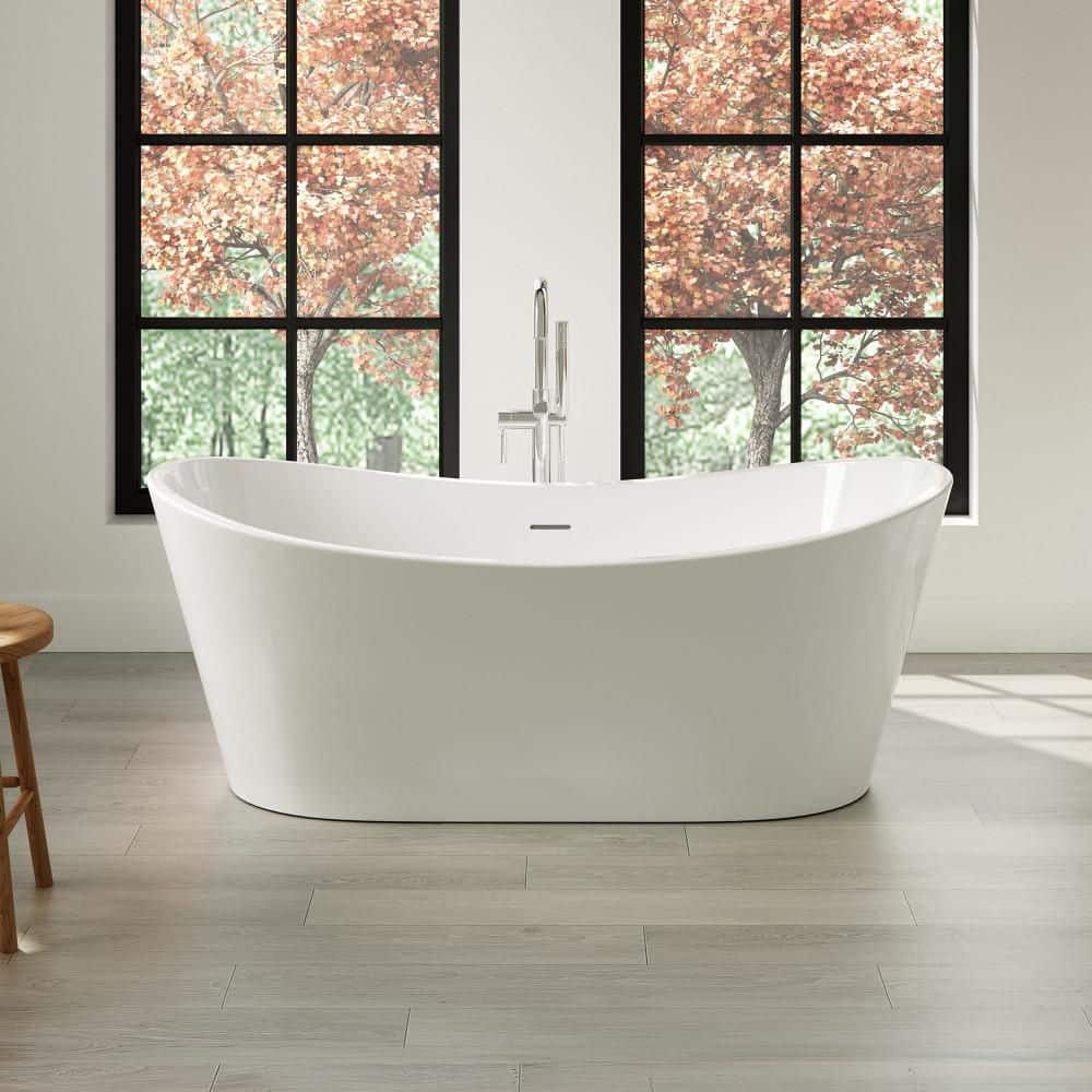 OVE Decors Herschel 60 in. x 29 in. Freestanding Soaking Bathtub Kit in ...