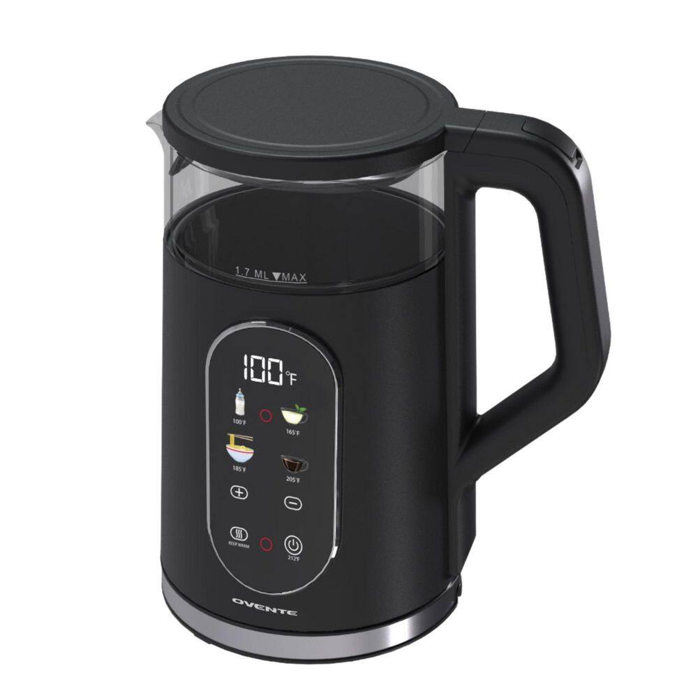 Electric Kettle 1500W Fast Boiling Water Heater with 1.7L Double Wall Insulated Borosilicate Glass Interior Black price history on PriceWatchPro