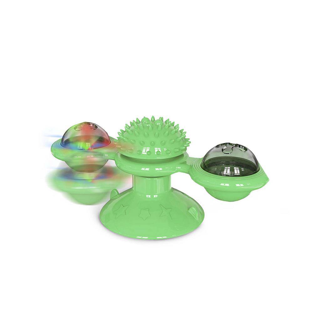 Fun Pet Cat Turning Windmill Turntable Tickle Toy Scratch Hair Brush Access
