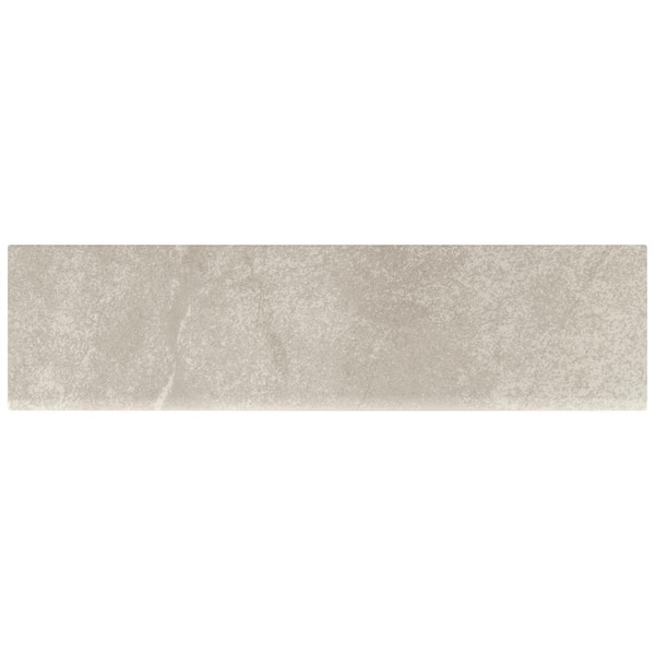 TrafficMaster Portland Stone Gray Matte 3 in. x 12 in. Glazed Ceramic Bullnose Trim Tile (0.2357 sq. ft./Piece)