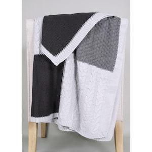 Multi-Weave Patchwork Sweater Knit Throw