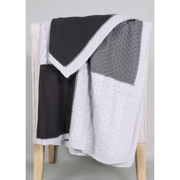 Allied Home Multi-Weave Patchwork Sweater Knit Throw