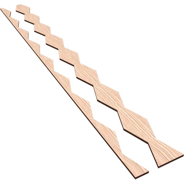 Ekena Millwork Cimarron 47 in. H x 0.25 in. W Slatwall Panels in Red Oak 24-Pack