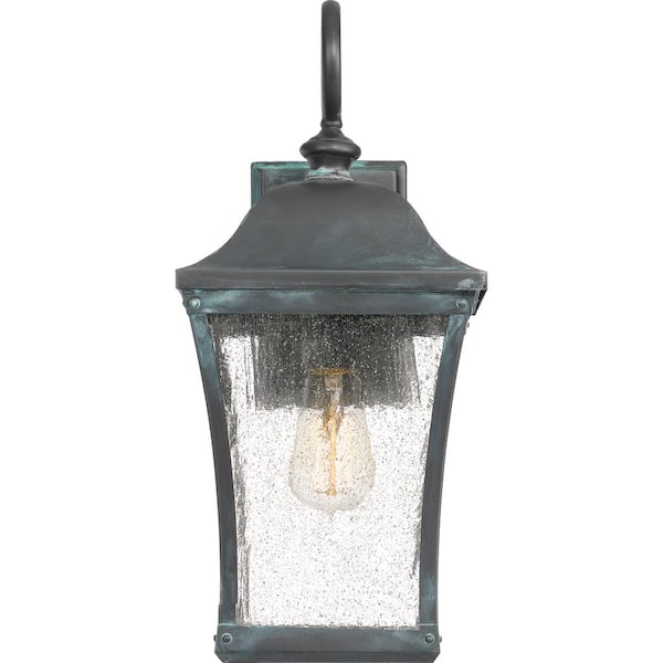 Quoizel Branson Aged Verde Traditional Seeded Glass Lantern Pendant Light
