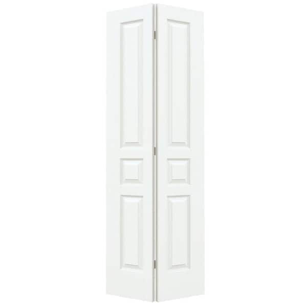 JELD-WEN 30 in. x 80 in. Avalon White Painted Textured Hollow Core Molded Composite Closet Bi-fold Door
