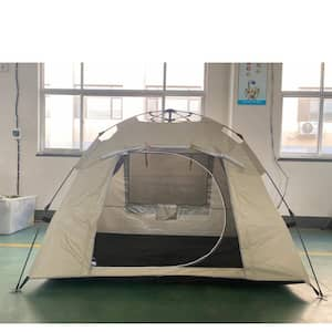 Portable Dome Camping Tent is Suitable for 2/3/4/5-People, Waterproof Backpack Tent in Beige