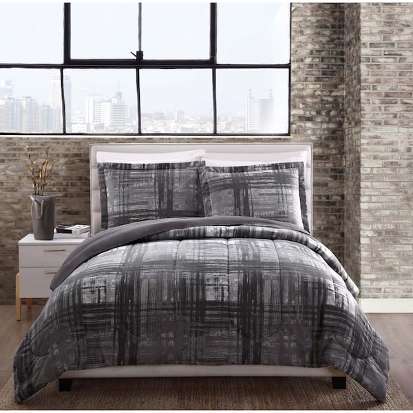 Style 212 Camden 3-Piece Gray King Comforter Set