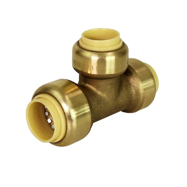 PLUMBFLEX 3/4 in. x 1/2 in. x 1/2 in. Push to Connect Reducing Tee Pipe Fittings for Pex, Copper and CPVC Piping