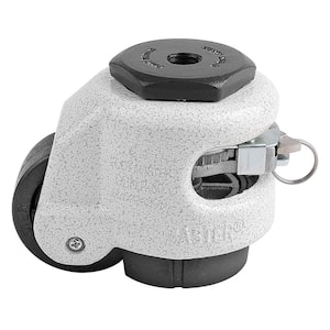GDR Series 2 in. Nylon Swivel Iconic Ivory 1/2 in. Stem Mounted Ratcheting Leveling Caster with 550 lb. Load Rating
