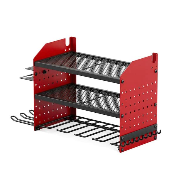 17.32 in. 3-Layer Storage Rack Power Tool Organizer Wall Rack Mount Garage Storage Tool Storage Wall Home Organization