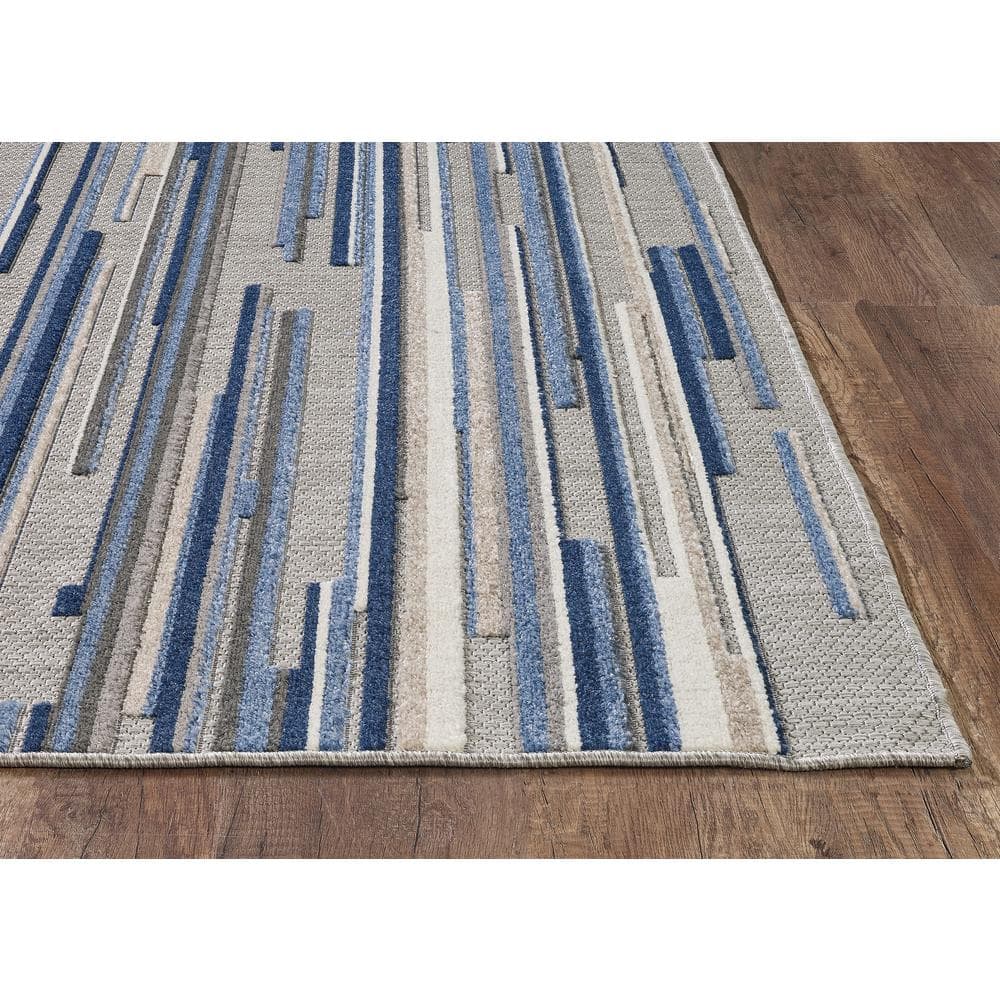 Calla Transitional Blue Rectangular Easy-Care Small Rug