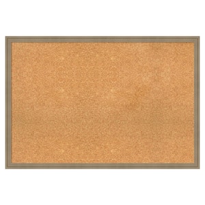 Florence Light Brown Natural Corkboard 38 in. x 26 in. Bulletin Board Memo Board