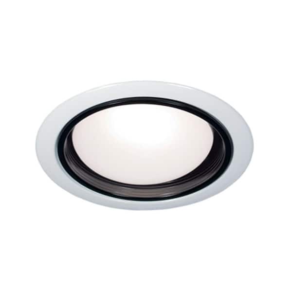 BAZZ 400 Series 5 in. White/Black Recessed Incandescent Baffle Light Fixture Kit