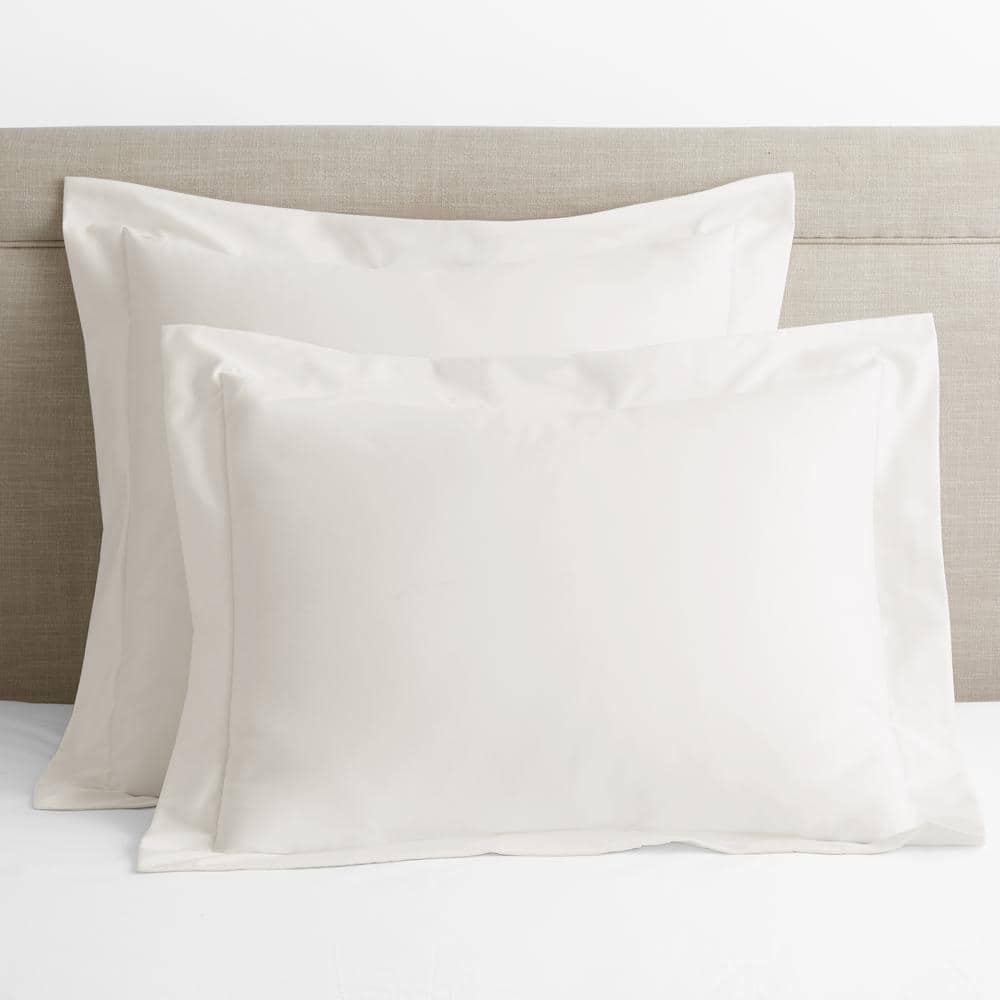 The Company Store Legends Hotel Cream Solid Egyptian Cotton Sateen Euro Sham