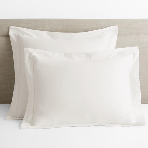 The Company Store Legends Hotel Cream Solid Egyptian Cotton Sateen Standard Sham