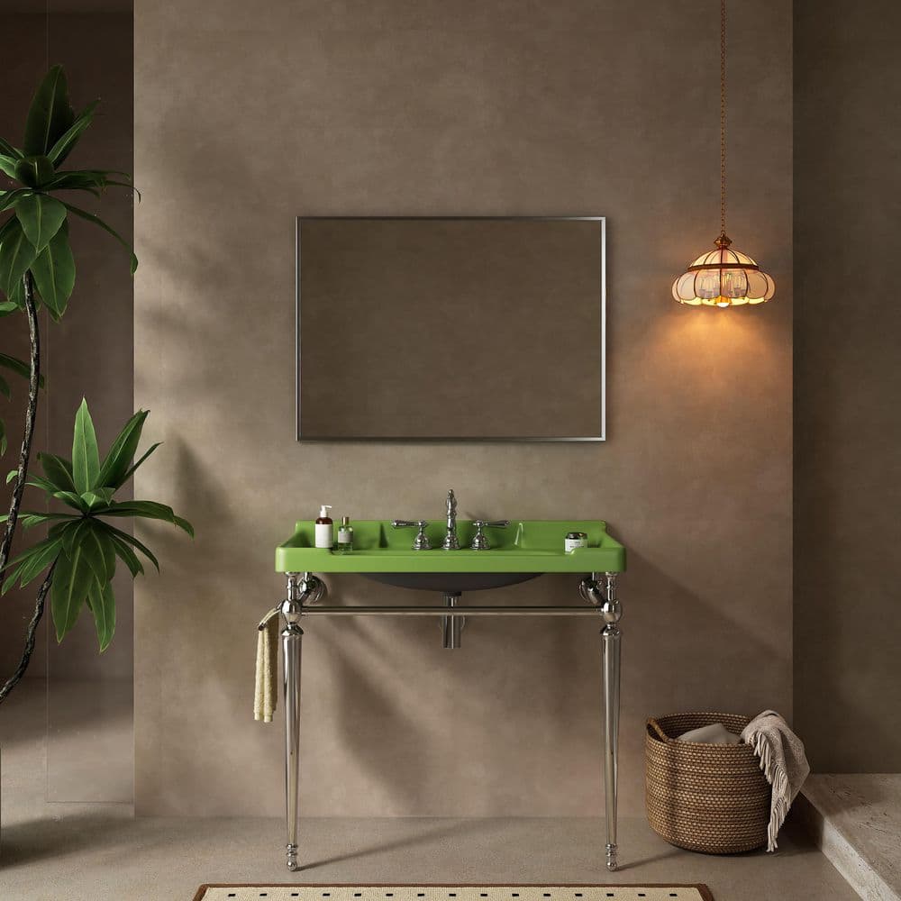 Ximuprmy 36 in. Single Sink Freestanding Chrome Bath Vanity with
