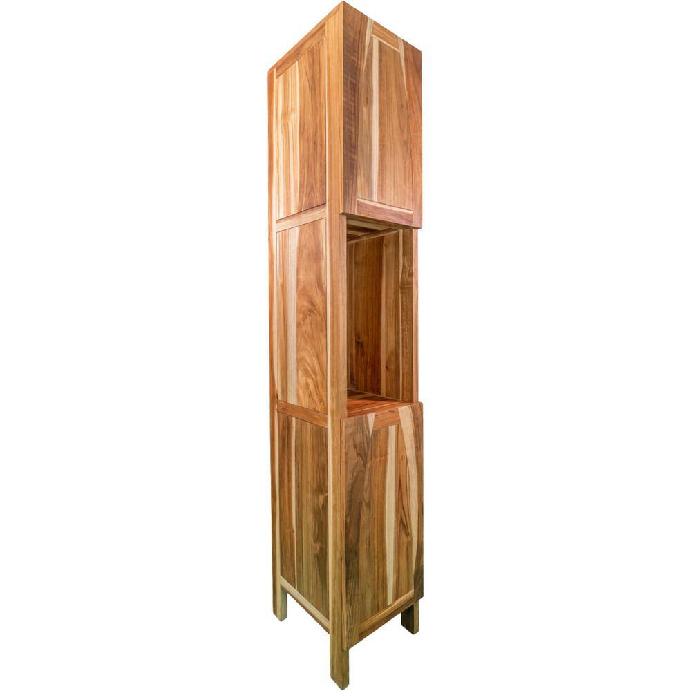 Earthy Teak 79" Tall Linen Cabinet with Adjustable Shelving