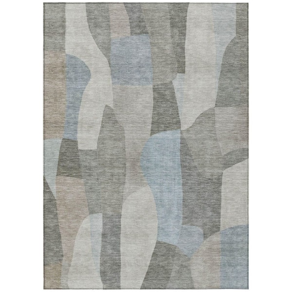 Chantille Machine Washable Indoor/Outdoor Abstract ACN2376 Taupe 9 ft. x 12 ft. Area Rug