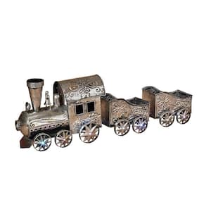 35.25 in. L Battery Operated Lighted Musical Metal Train
