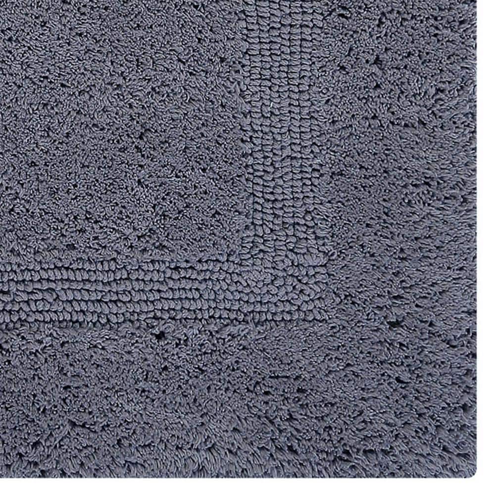 Gray Cotton Reversible Contour Bath Rug 20" x 20"
