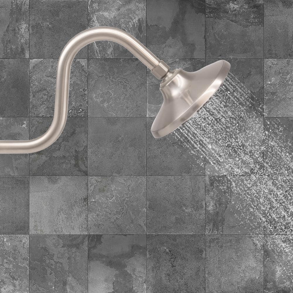 8" Satin Nickel S-Shaped Wall Mount Shower Arm