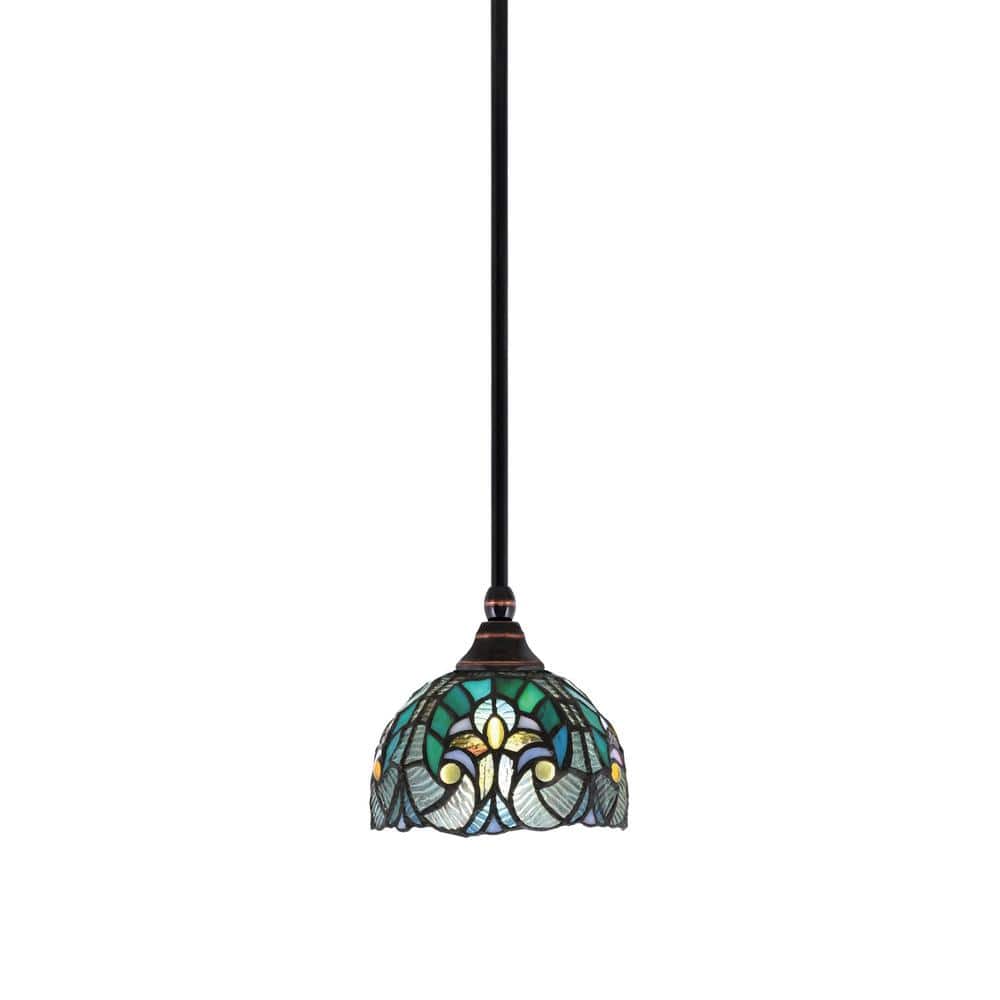 Sparta 100-Watt 1-Light Black Copper Shaded Pendant Mini Pendant Light with