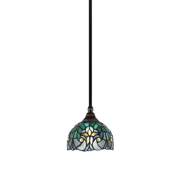 Sparta 100-Watt 1-Light Black Copper Shaded Pendant Mini Pendant Light ...