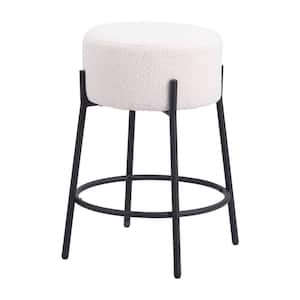 Blanche 24.2 in. Backless Plywood Frame Counter Stool with 100% Polyester Seat - (Set of 2)