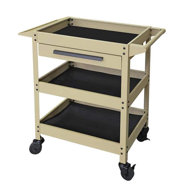 Torin 3-Layer Rolling Tool Cart: 16 in. W, Multifunction Utility Cart with 1-Slide Drawer and Service Cart