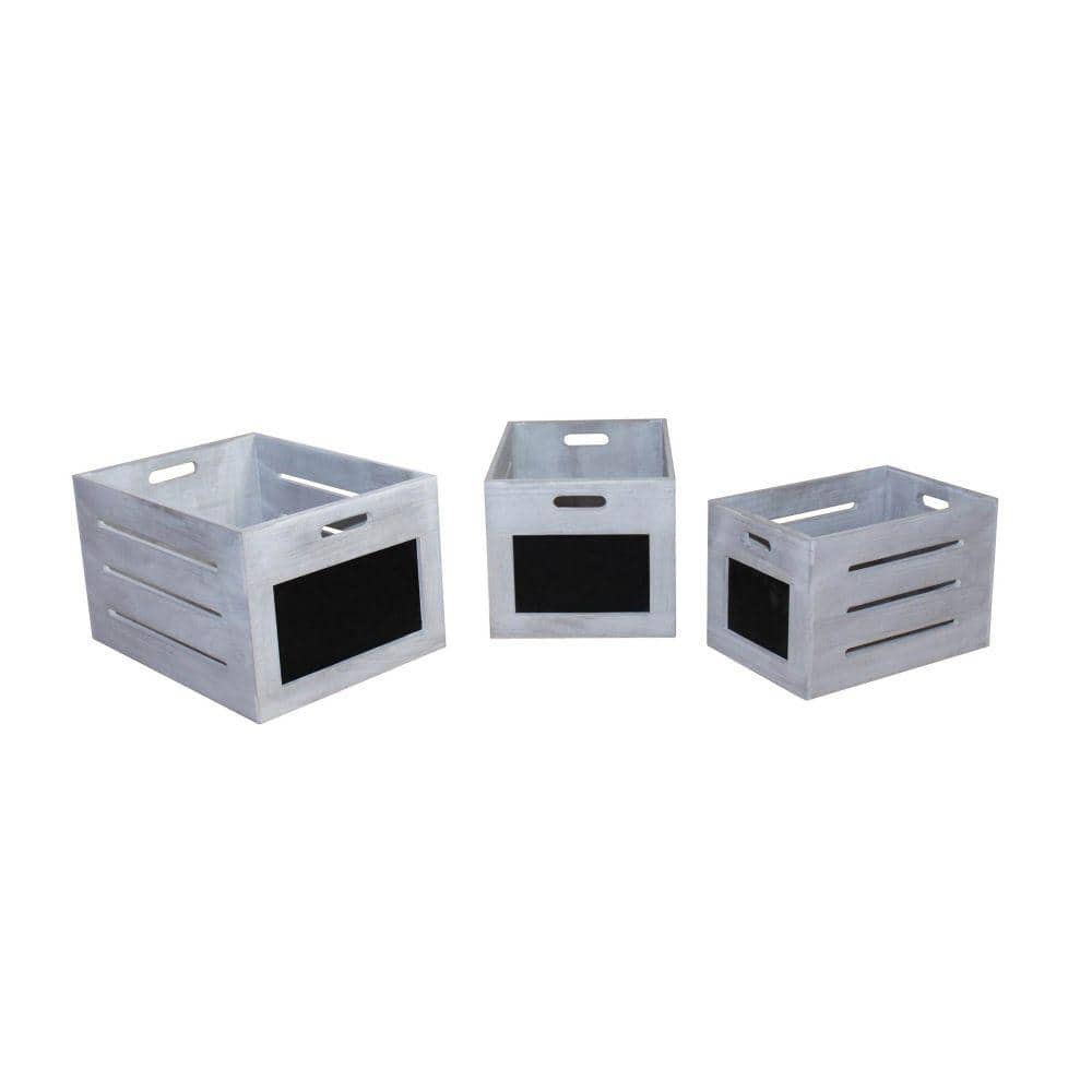 Crates & Pallet 13.5 in. x 12.5 in. x 9.5 in. Medium Wood Crate (4-Pack)  94645 - The Home Depot
