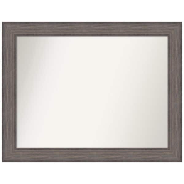 Amanti Art Medium Rectangle Distressed Brown Modern Mirror (28.25 in. H x 36.25 in. W)