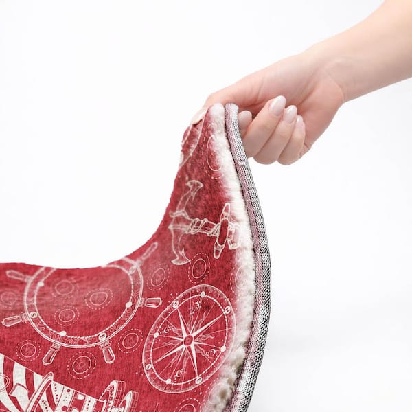 Dream Shag Premium Machine Washable Abstract ADS154 Red 3 ft. x 4 ft. Area Rug