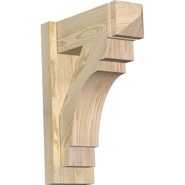 Ekena Millwork 6 in. x 20 in. x 16 in. Douglas Fir Merced Arts and Crafts Rough Sawn Outlooker