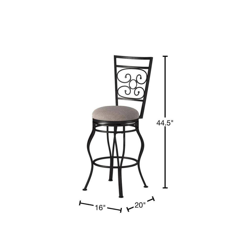 Albany 30-Inch Charcoal Gray Metal Swivel Bar Stool