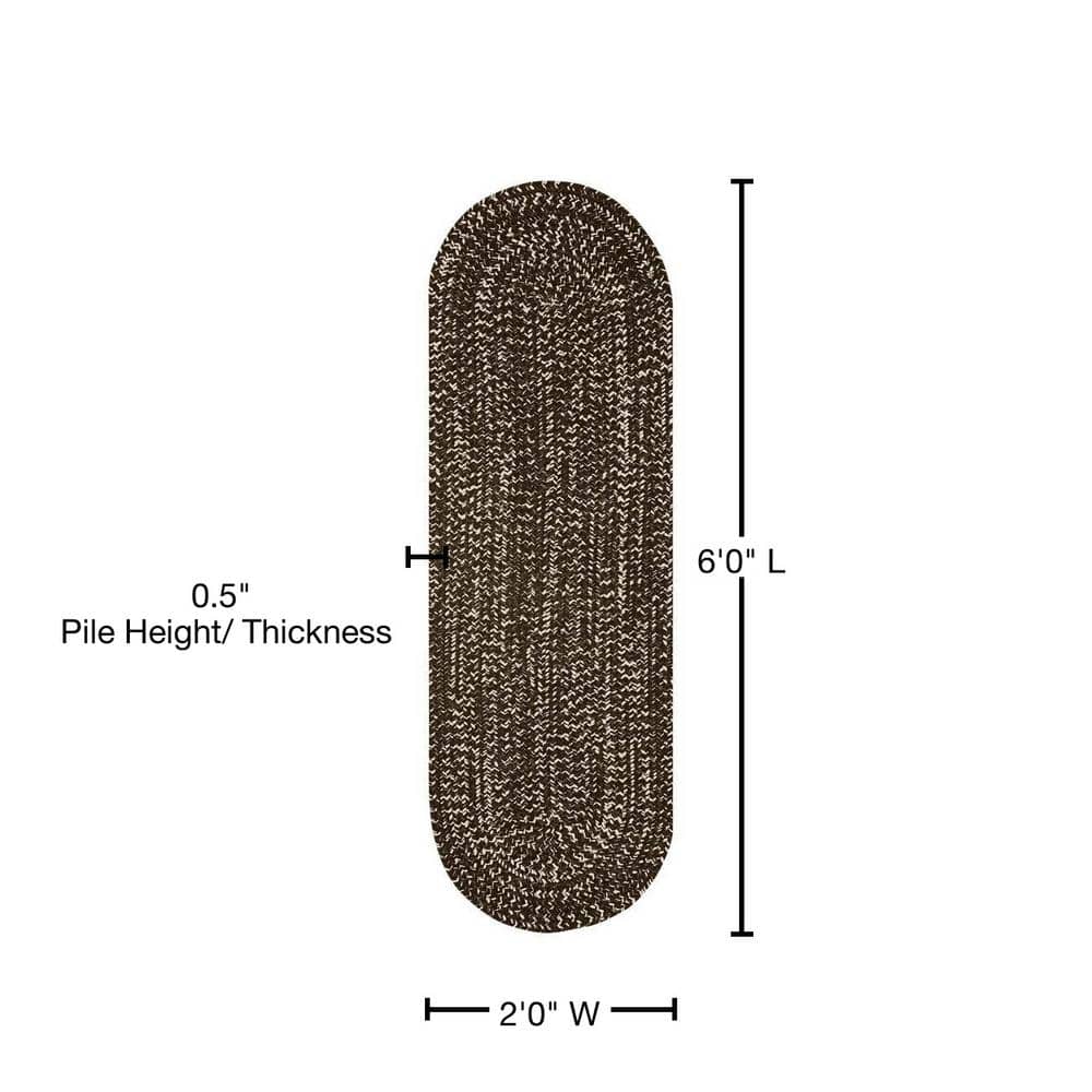Dove & Chestnut Braided Chenille Reversible Rug 26"x20"